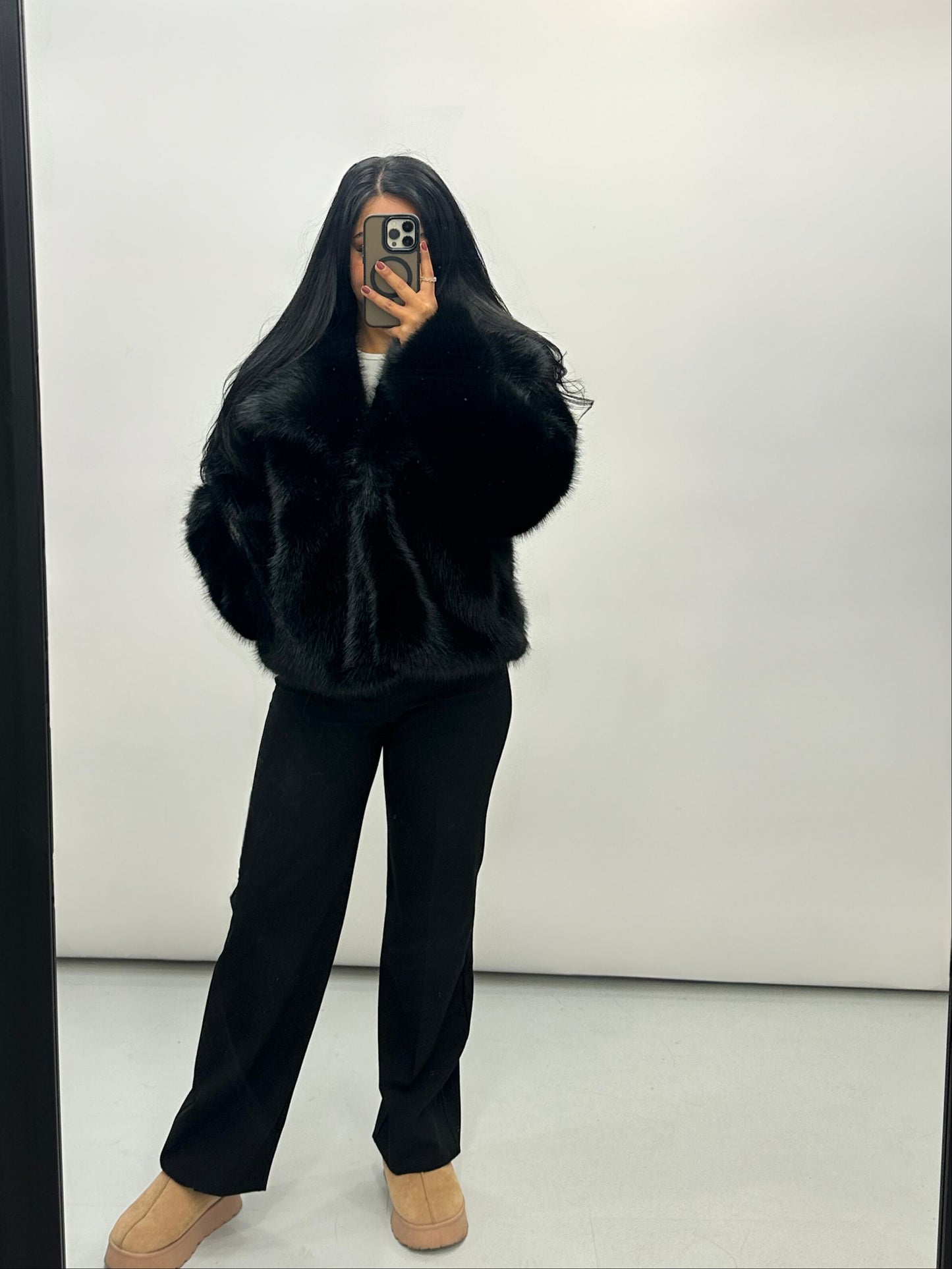 SILA PELZJACKE BLACK