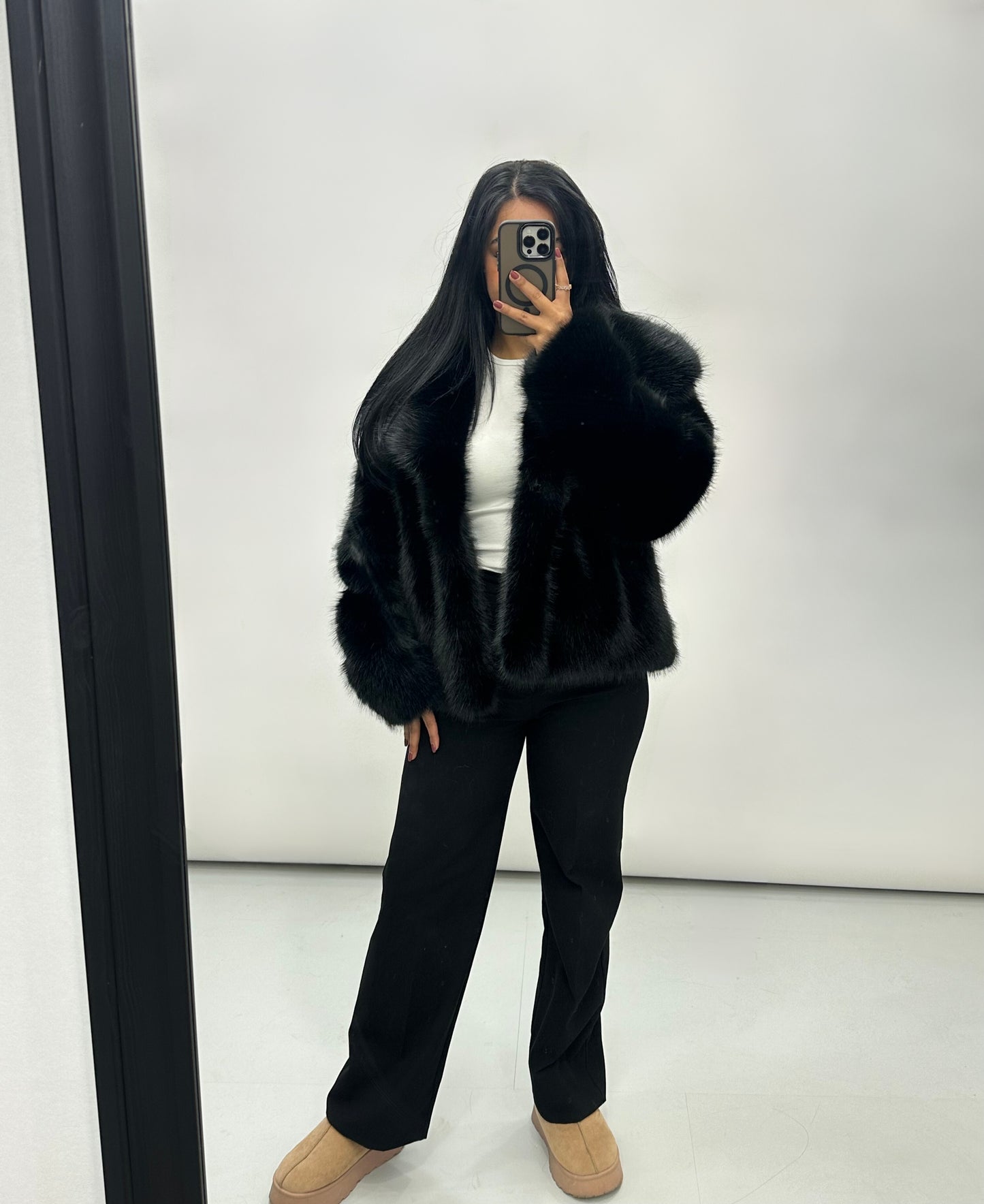 SILA PELZJACKE BLACK