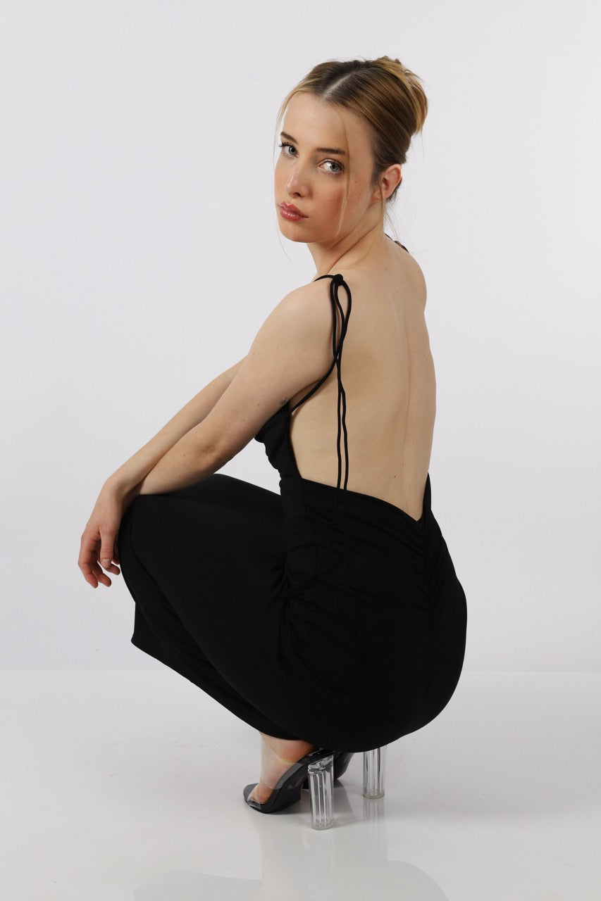 BLACKLESS NIGHT DRESS- LONG